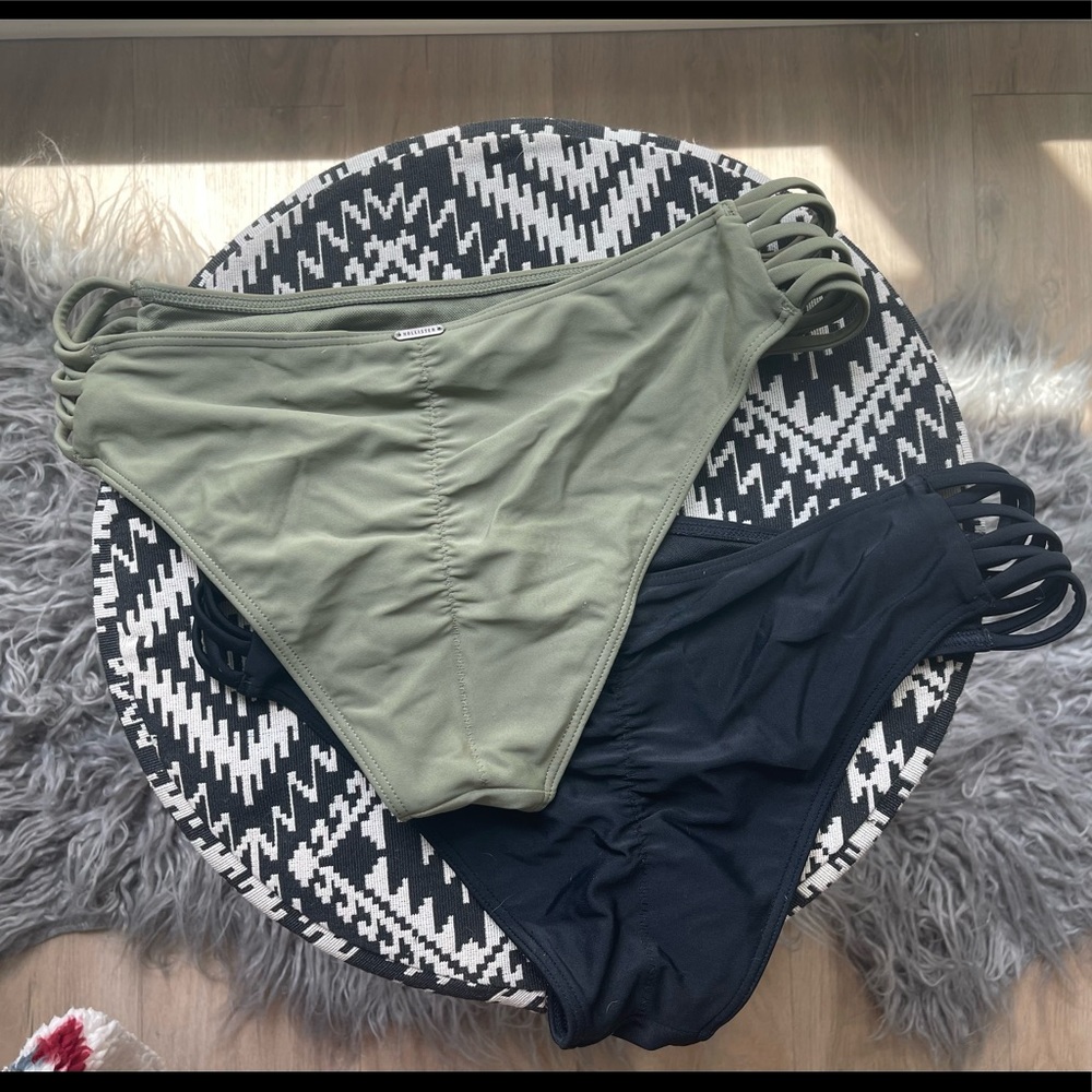Sage/Olive & Black cheeky Hollister bikini bottoms